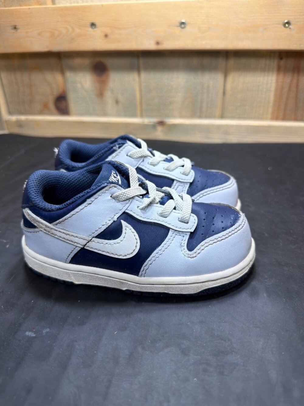 Nike Dunk Low TD Navy Blue Grey Toddler Boys Sneakers Shoes Size 8C US 25 EU